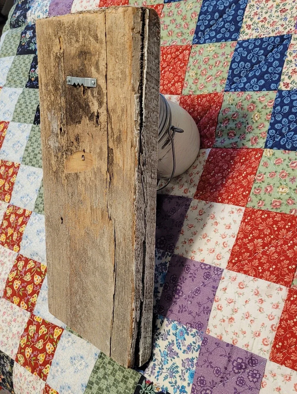 Barnwood With Railroad Spike Candle Lantern